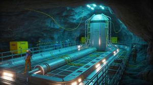 Illustration de la cavité souterraine abritant le réacteur nucléaire innovant de Deep Fission.