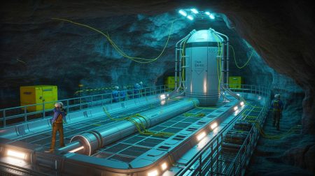 Illustration de la cavité souterraine abritant le réacteur nucléaire innovant de Deep Fission.