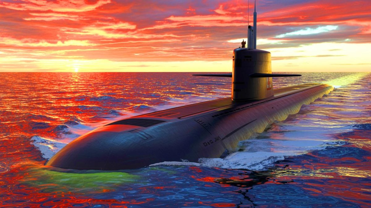 Illustration de la mise en service du sous-marin nucléaire De Grasse, symbole de l'innovation et de la puissance navale française.
