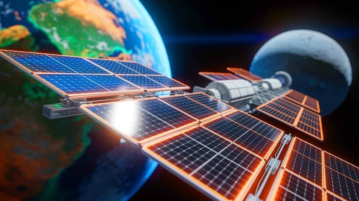 « Le Soleil plie ses ailes pour la Lune » : Redwire bat un record avec ses panneaux ROSA de 60 kW pour alimenter la station orbitale Gateway du programme Artemis Illustration de la station spatiale lunaire Gateway alimentée par les panneaux solaires innovants de Redwire.