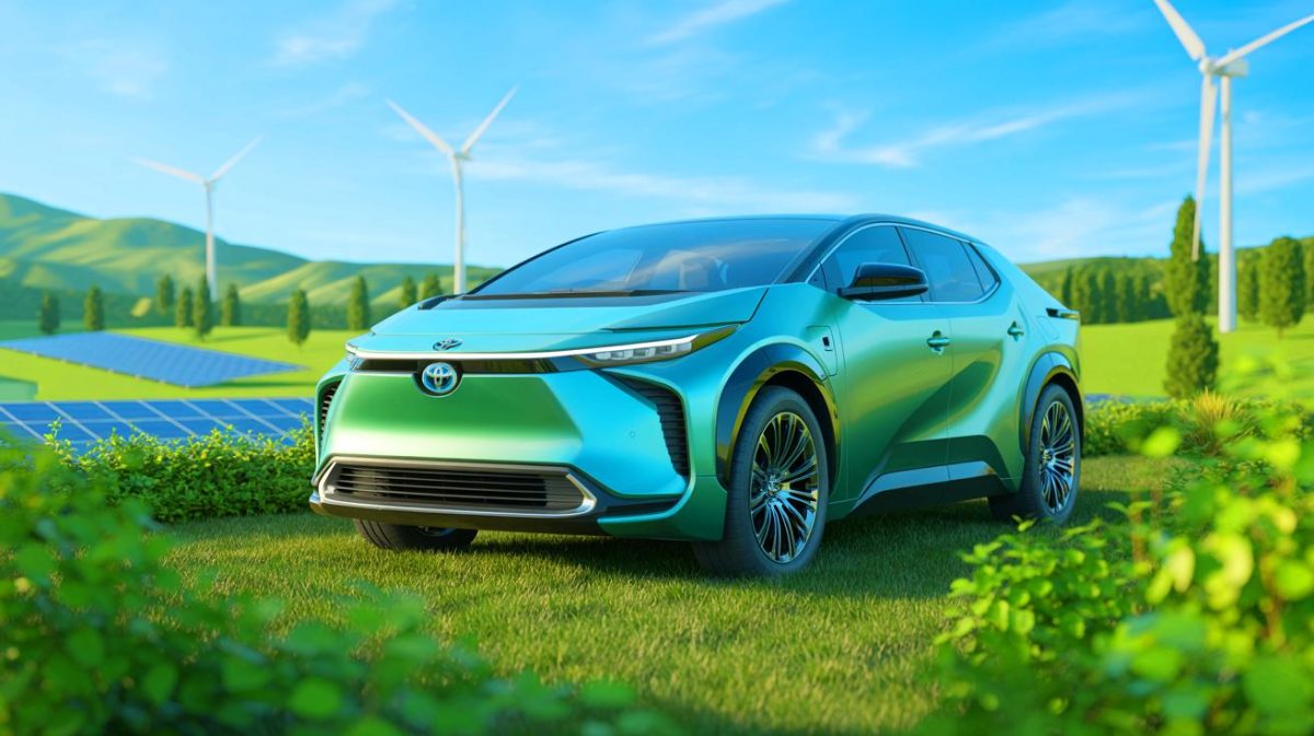 Illustration de l'engagement de Toyota dans les solutions de motorisation alternatives et écologiques.