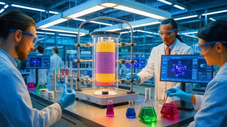 Illustration de l'innovation des canaux membranaires artificiels pour l'extraction durable des terres rares.