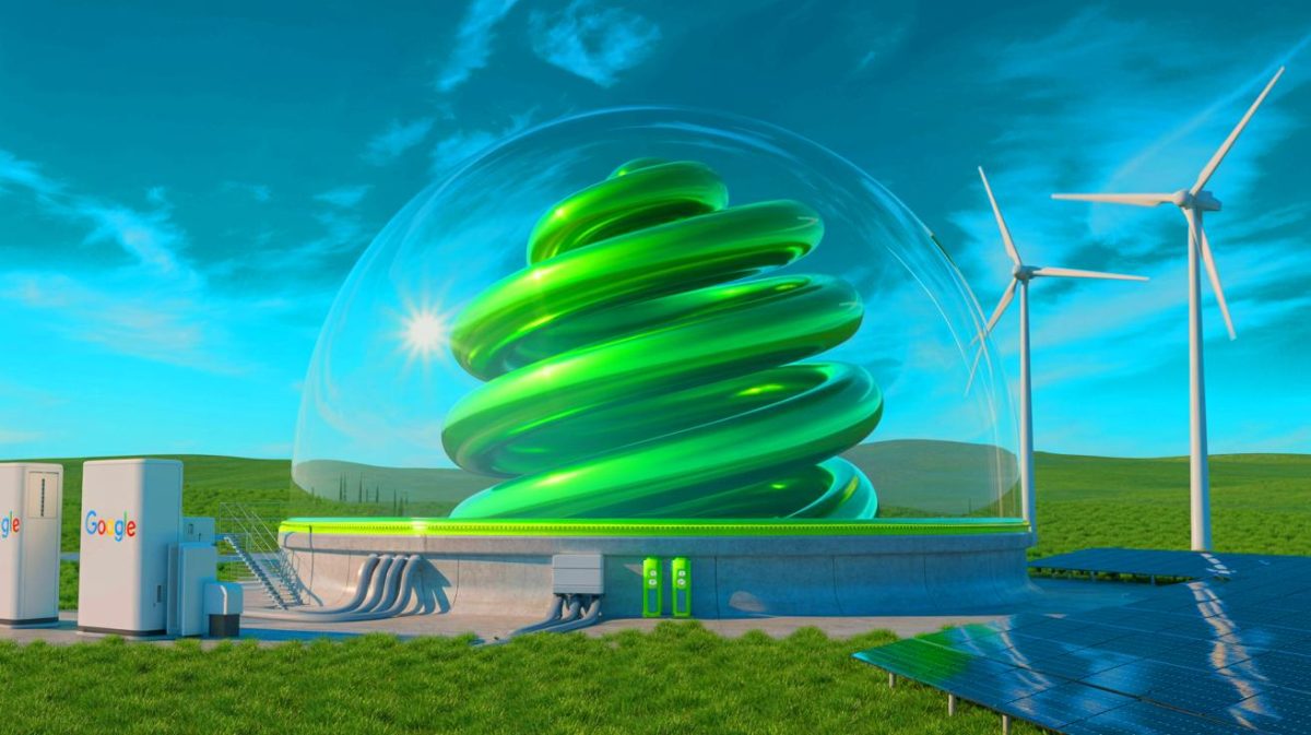 Google investit dans une technologie qui « transforme le CO2 en énergie durable » et pourrait stabiliser durablement le réseau face aux intermittences du solaire et de l’éolien Illustration de l'utilisation du dioxyde de carbone pour le stockage d'énergie renouvelable dans le cadre du partenariat entre Google et Energy Dome.
