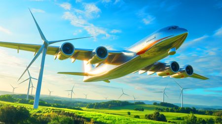 Illustration de l'avion cargo WindRunner conçu pour transformer le transport des éoliennes terrestres.