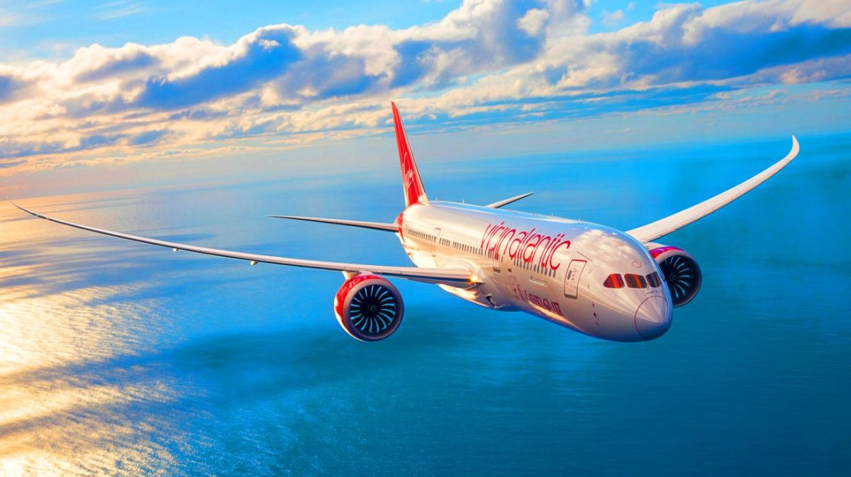 Illustration de l'impact du carburant durable sur le premier vol transatlantique de Virgin Atlantic.