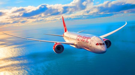 Illustration de l'impact du carburant durable sur le premier vol transatlantique de Virgin Atlantic.