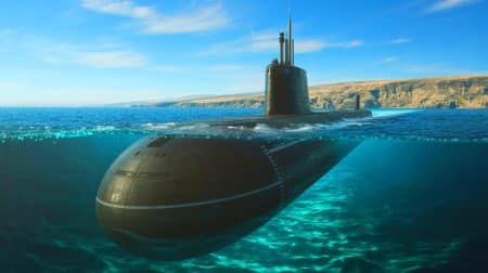 Illustration de la stratégie de la marine américaine concernant l'intégration de sous-marins diesel-électriques pour des opérations en eaux peu profondes.