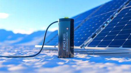 Illustration de la nouvelle batterie lithium fer phosphate de Wiltson Energy pour conditions hivernales extrêmes.