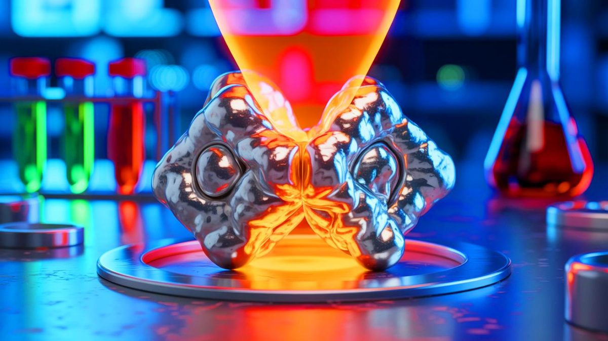 Illustration de la contraction du delta-plutonium sous l'effet de la chaleur.