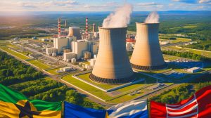 Illustration de la centrale nucléaire de Zaporijia sous contrôle russe, symbole des tensions géopolitiques actuelles.