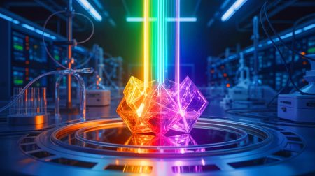 Illustration de la transformation de la lumière en matériau supersolide.