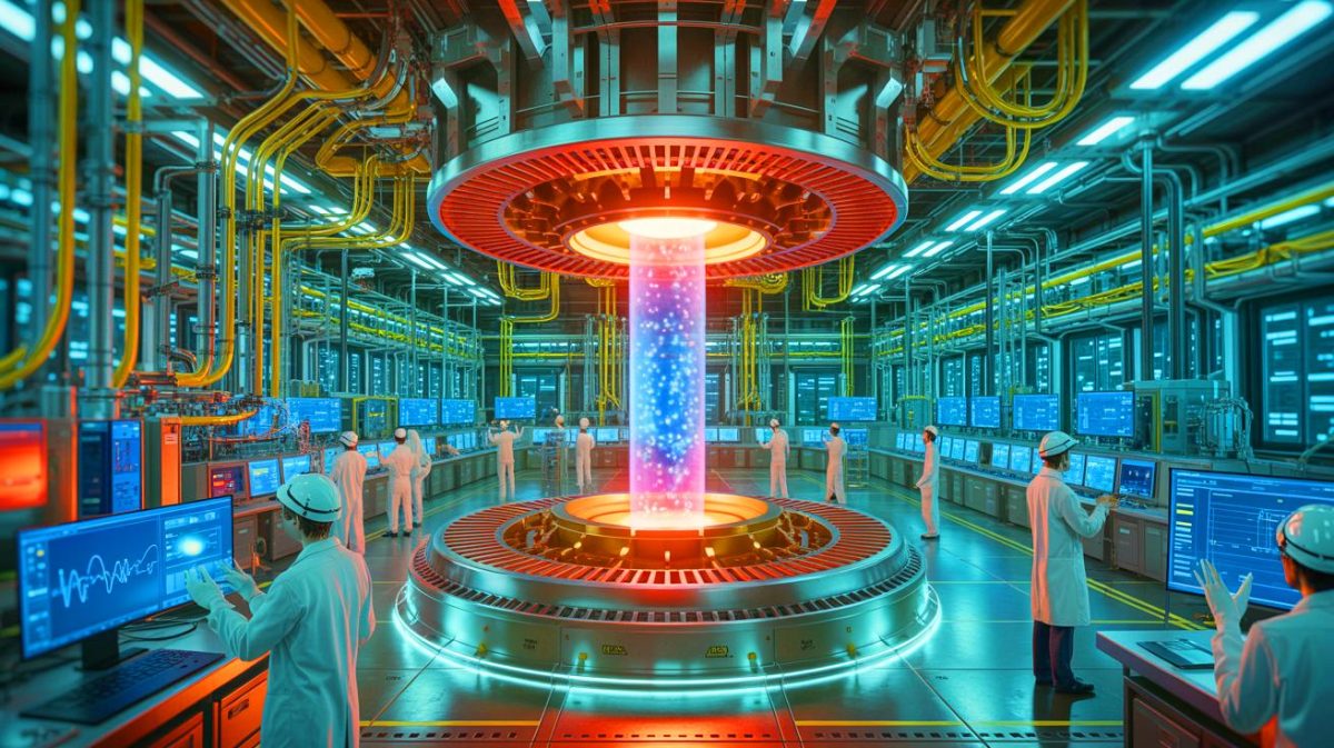 Illustration de la start-up canadienne General Fusion travaillant sur un réacteur à fusion nucléaire.