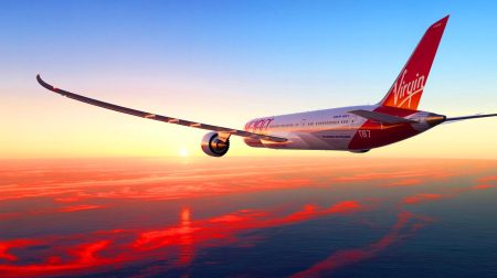 Illustration de l'utilisation d'un carburant 100 % durable pour un vol transatlantique par un Boeing 787 de Virgin Atlantic.