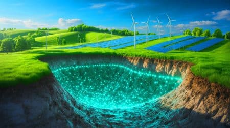 Illustration de la découverte du gisement d'hydrogène blanc en Moselle et son potentiel pour la transition énergétique.