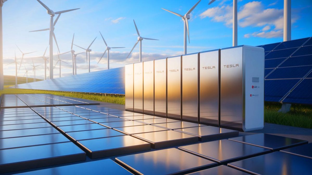 Illustration de l'accord stratégique entre Tesla et LG pour la production de batteries LFP aux États-Unis.