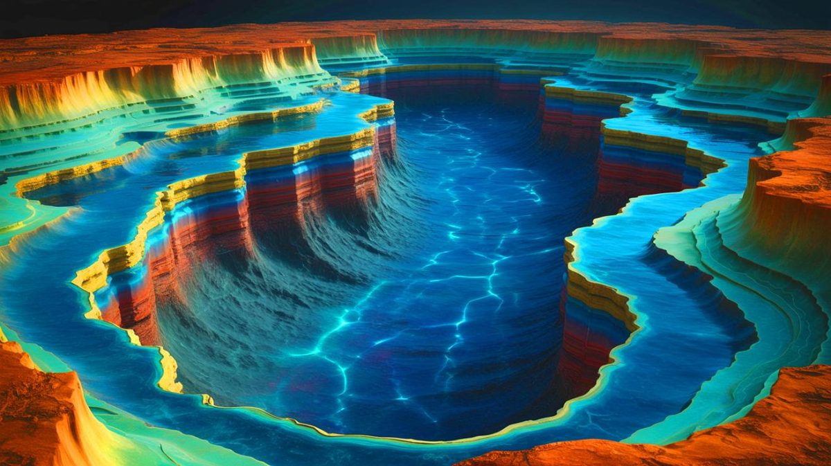 Illustration de la découverte d'un océan souterrain caché sous la surface terrestre.