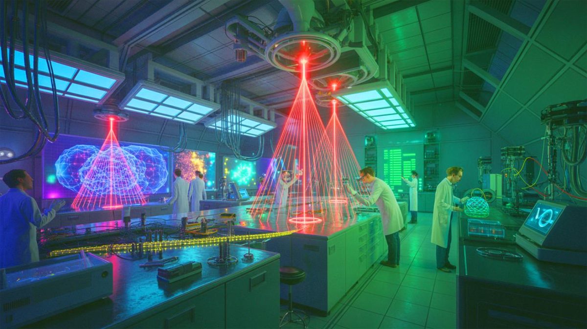 Illustration de la transformation de la lumière en matériau supersolide.