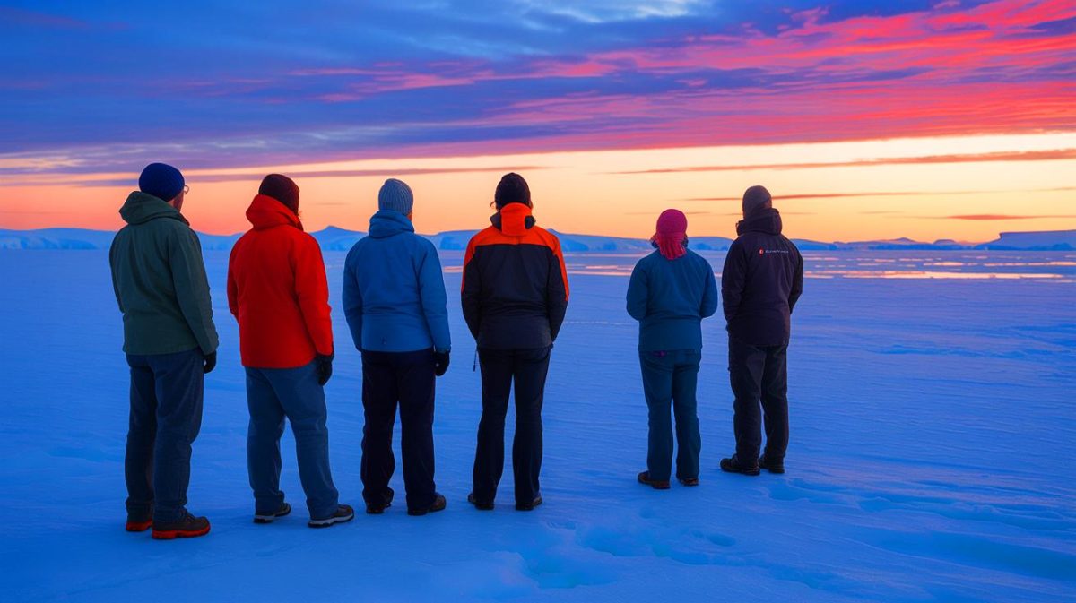 Illustration de l'expédition en Antarctique ayant conduit des platistes à reconnaître la rondeur de la Terre.