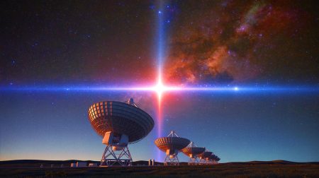 Cette rafale radio fulgurante localisée à 130 millions d’années-lumière provoque un affrontement scientifique sur l’origine mystérieuse de ces signaux cosmiques Illustration de la détection d'un sursaut radio rapide exceptionnellement lumineux dans la constellation de la Grande Ourse.