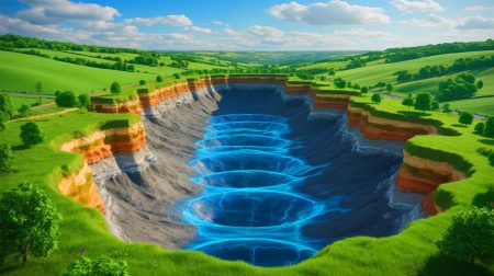 Illustration de la découverte d'un gisement d'hydrogène blanc en Moselle, promettant de transformer l'économie locale et nationale.