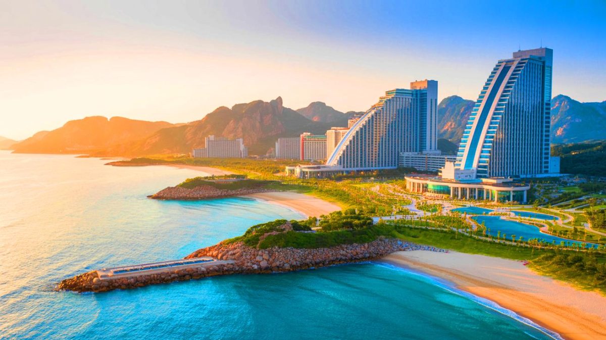 Illustration de l'ambitieux complexe touristique Wonsan-Kalma en Corée du Nord.