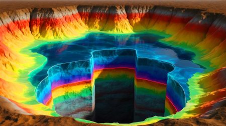 Illustration de la découverte d'un immense réservoir d'eau caché sous la surface terrestre.