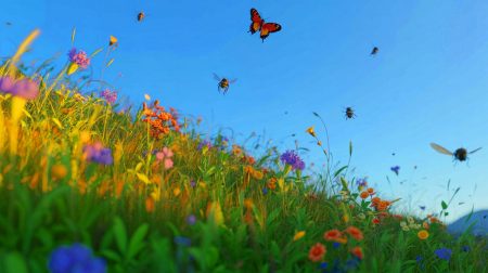 Illustration de la chute dramatique des populations d'insectes volants dans une prairie du Colorado.