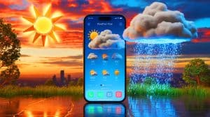 Illustration de l'impact des applications météo sur la perception des prévisions météorologiques.