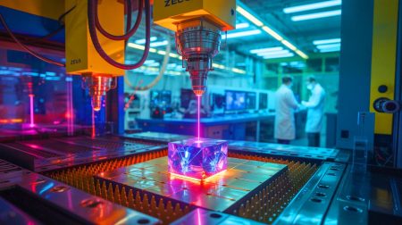 Illustration de la puissance du laser ZEUS à 2 pétawatts dans ses applications scientifiques innovantes.