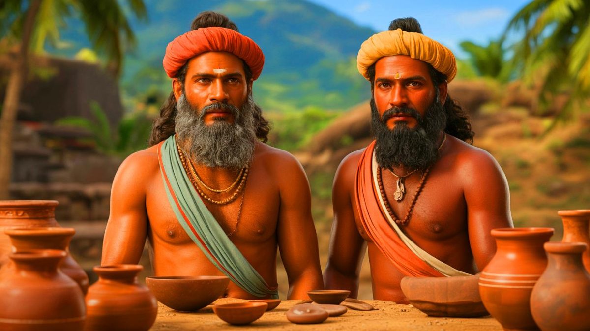 Illustration de la reconstruction numérique des visages de deux hommes de la civilisation de Keeladi.