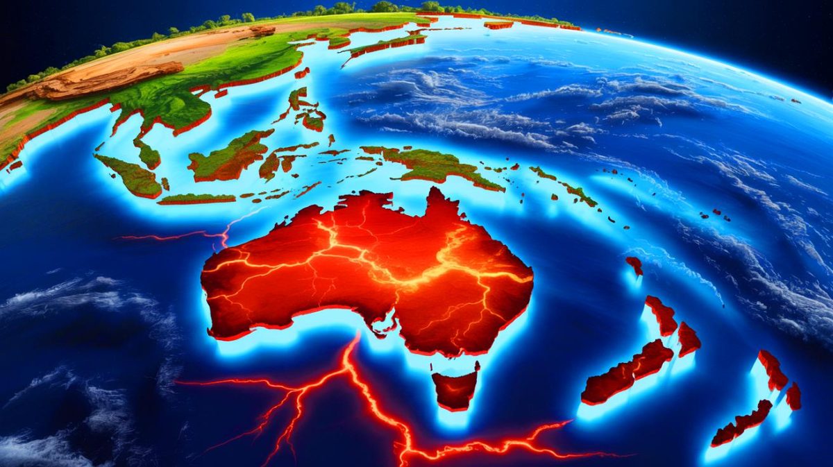 « L’Australie fonce vers l’Asie à 7 cm par an » : les continents entrent en collision pour créer le supercontinent Amasia qui bouleverse la planète Illustration de l'Australie en mouvement vers l'Asie, annonçant une future collision tectonique.