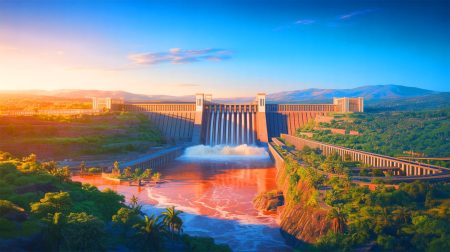 Illustration de l'inauguration du Grand barrage de la Renaissance éthiopienne et des tensions géopolitiques avec l'Égypte.