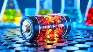 Illustration de l'innovation dans les batteries zinc-ion grâce à une nouvelle formulation d'électrolyte.