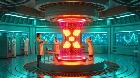 Illustration de la transformation des déchets nucléaires en tritium pour la fusion nucléaire.