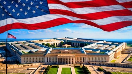 Illustration de la décision de Donald Trump de renommer le ministère de la Défense en ministère de la Guerre.