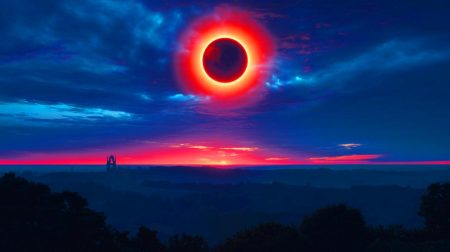 Illustration de la prochaine éclipse solaire totale visible en France en 2081.