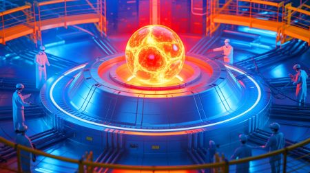 Illustration de l'avancée du réacteur de fusion nucléaire "soleil artificiel" en Chine.