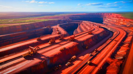 Illustration de la découverte du gigantesque gisement de minerai de fer en Australie-Occidentale.