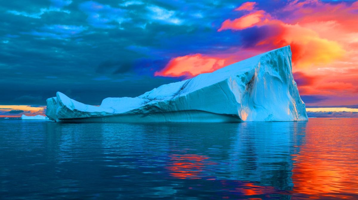 Illustration de l'iceberg A23a en train de fondre dans les eaux de l'Antarctique.