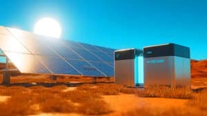Illustration de la production d'hydrogène vert à partir de l'humidité de l'air grâce à un système solaire innovant.