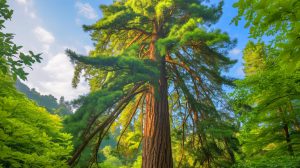 Illustration de l'arbre le plus grand de France mesurant 66,67 mètres dans la forêt de la Loire.