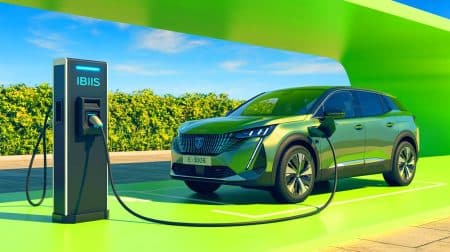 Illustration de la nouvelle batterie IBIS de Stellantis, améliorant l'autonomie et l'efficacité des véhicules électriques.