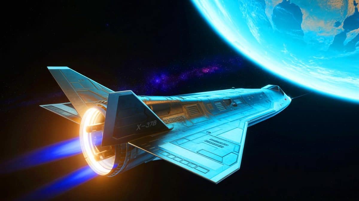« Ils effacent le GPS de la Terre » : un avion secret américain teste une navigation quantique qui bouleverse la guerre et l’exploration spatiale Illustration de l'avion spatial militaire américain X-37B préparé pour tester un système de navigation quantique.