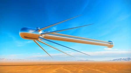 Illustration de l'éolienne volante S1500 testée en Chine pour capter l'énergie des vents d'altitude.