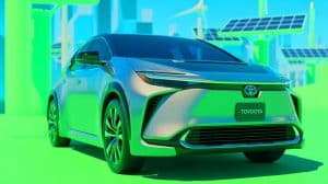 Illustration de l'engagement de Toyota dans les innovations technologiques et écologiques pour répondre aux défis climatiques.