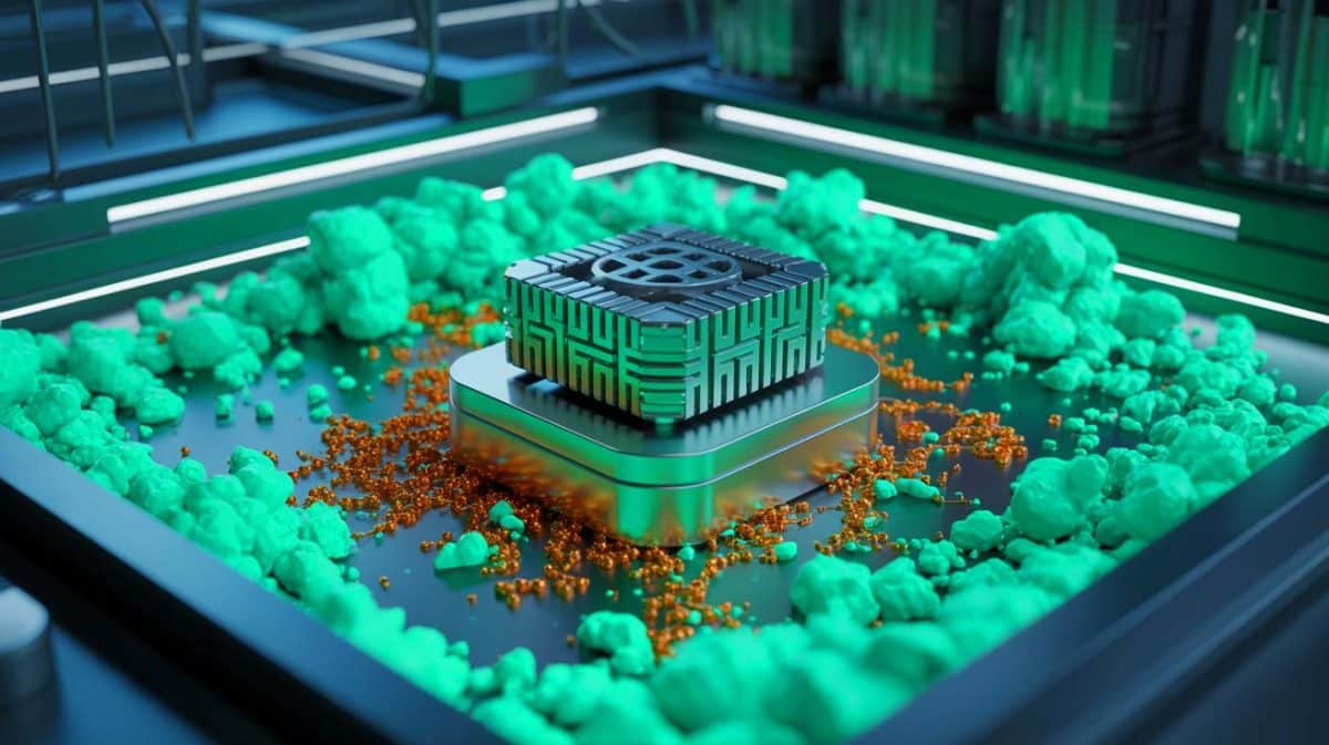 Illustration de la nouvelle technologie de catalyseur à base de fer révolutionnant le stockage d'hydrogène.