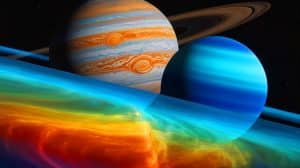 Illustration de Jupiter et des vents directionnels expliqués par le nouveau modèle scientifique.