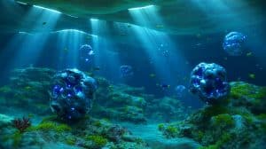 Illustration de la découverte de l'oxygène sombre dans les profondeurs océaniques et ses implications environnementales.