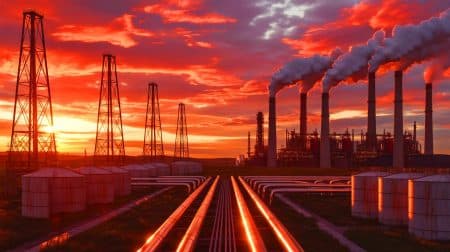 Illustration de la surproduction mondiale d'énergies fossiles dépassant les limites climatiques fixées.