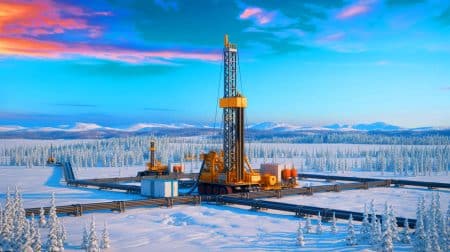 Illustration de la découverte de l'hydrogène blanc en Sibérie et son potentiel énergétique pour Gazprom.